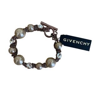 Givenchy Nickel Free Rust Brown Pearl Bracelet